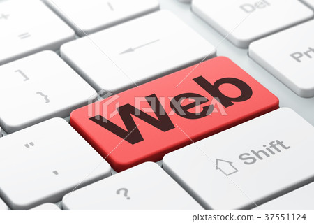 Web design concept: Web on computer keyboard 37551124