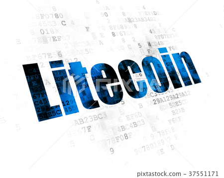 Cryptocurrency concept: Litecoin on Digital Cryptocurrency concept: Litecoin on Digital 37551171