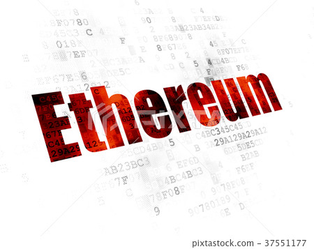 Cryptocurrency concept: Ethereum on Digital 37551177