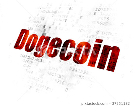 Blockchain concept: Dogecoin on Digital background Blockchain concept: Dogecoin on Digital background 37551182