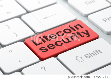 Blockchain concept: Litecoin Security on computer Blockchain concept: Litecoin Security on computer 37551217