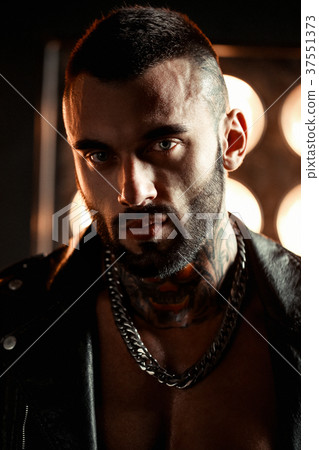 Sexy closeup portrait of brutal handsome male Sexy closeup portrait of brutal handsome male 37551373