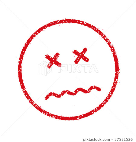 Stamp style smiley mark illustration icon (sorry / troubled face) Stamp style smiley mark illustration icon (sorry / troubled face) 37551526