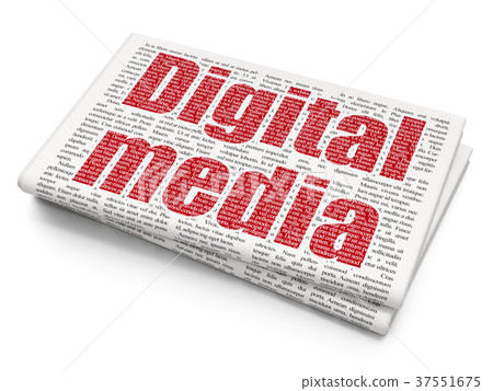 Marketing concept: Digital Media on Newspaper 37551675