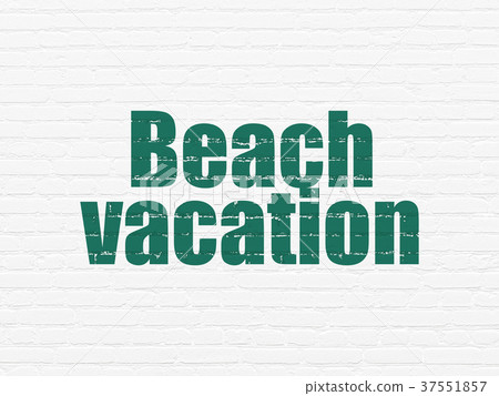 Tourism concept: Beach Vacation on wall background Tourism concept: Beach Vacation on wall background 37551857
