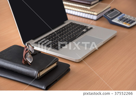 Wooden office desk table. Wooden office desk table. 37552266