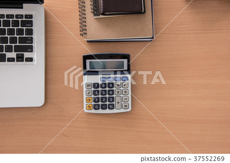 Wooden office desk table. Wooden office desk table. 37552269