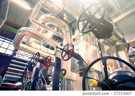 Industrial zone, Steel pipelines, valves and cable Industrial zone, Steel pipelines, valves and cable 37553007