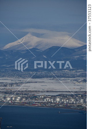 Taken from Mt. Hakodate with Ono Plain, Komagatake in Hokkaido Nanae-cho in winter Taken from Mt. Hakodate with Ono Plain, Komagatake in Hokkaido Nanae-cho in winter 37553123