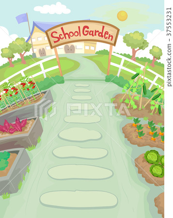 School Garden Path Illustration 37553231