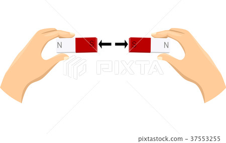 Hands Magnet Repel Illustration 37553255