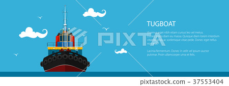 Front View of the Tugboat , Banner 37553404