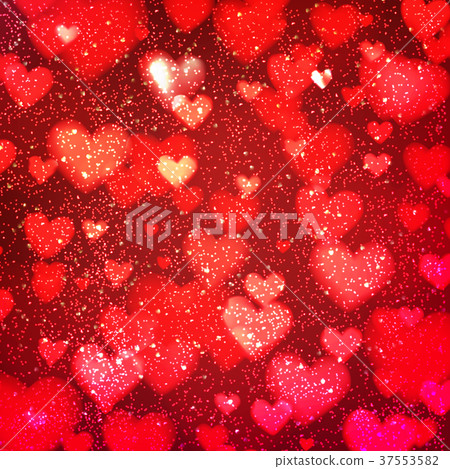 Abstract background with hearts and bokeh lights. Abstract background with hearts and bokeh lights. 37553582