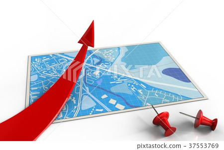 3d blue map 37553769