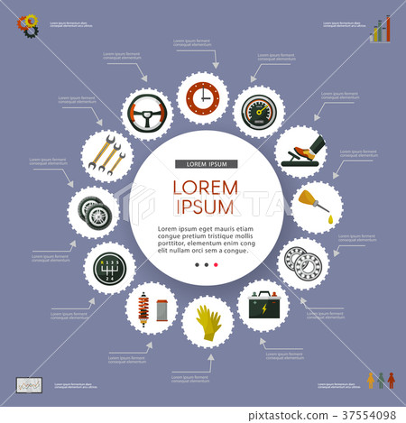 vector flat car service infographic poster set 37554098