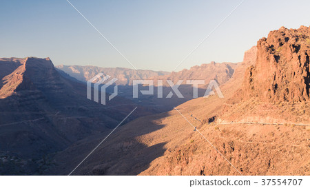 Mountains with canyons during sunset on Gran Canar 37554707