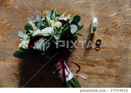 Wedding accessories. Bouquet and accessories of Wedding accessories. Bouquet and accessories of 37554910