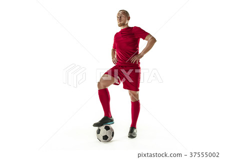 Professional football soccer player with ball Professional football soccer player with ball 37555002