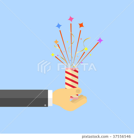 Hand with exploding fireworks . - Stock Illustration [37556546] - PIXTA