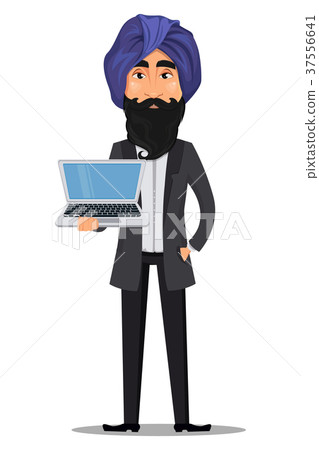 Indian business man cartoon character Indian business man cartoon character 37556641