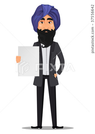 Indian business man cartoon character Indian business man cartoon character 37556642
