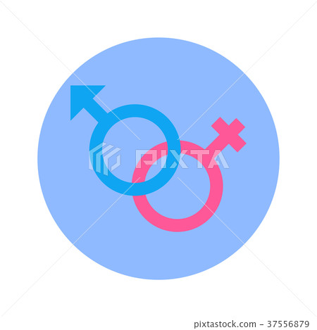 Male And Female Arrow Signs Icon On Blue Round Male And Female Arrow Signs Icon On Blue Round 37556879