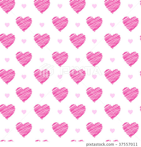 Seamless Pattern With Pink Valentines Hearts On - Stock Illustration ...