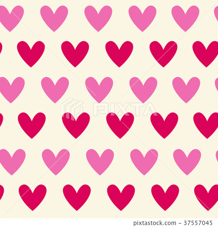 Retro Seamless Pattern Pink And Red Hearts On 37557045