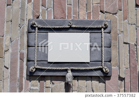 Blank billboard, public information board on brick Blank billboard, public information board on brick 37557382