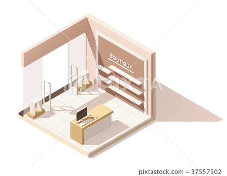 Vector isometric low poly boutique cutaway icon Vector isometric low poly boutique cutaway icon 37557502