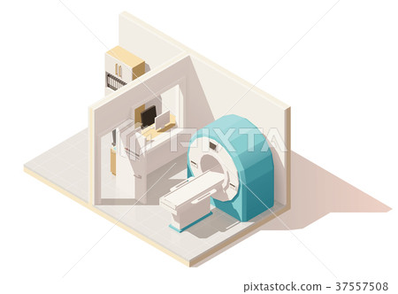 Vector isometric low poly MRI room icon 37557508