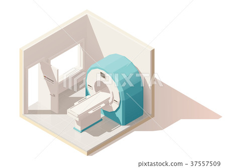 Vector isometric low poly MRI room icon 37557509