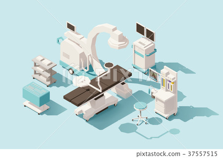 Vector isometric low poly operating room 37557515