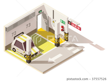 Vector isometric low poly underground car parking 37557526