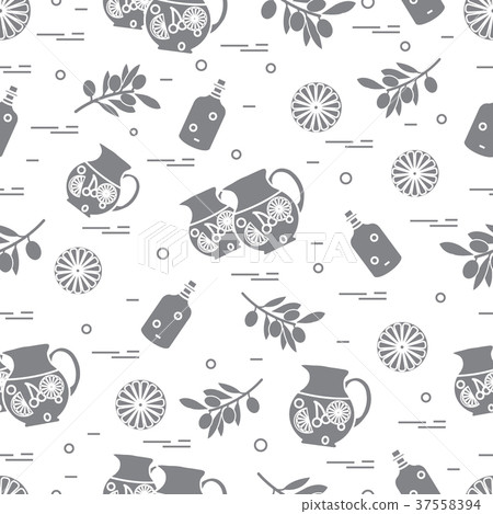 Cute seamless pattern with pitcher of sangria, 37558394