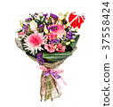Bouquet with chrysanthemums, lillies and roses 37558424