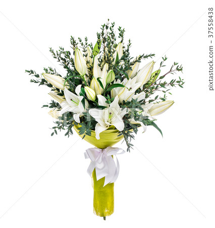 Lilly bouquet on white background Lilly bouquet on white background 37558438