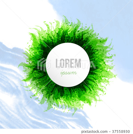 Circle with green grass and blue sky. Vector Circle with green grass and blue sky. Vector 37558930