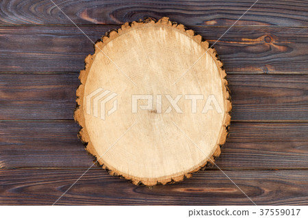 Wood plank board on wooden table. Top view Wood plank board on wooden table. Top view 37559017