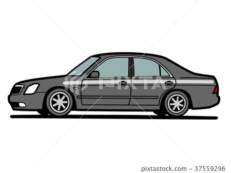 Domestic big sedan gray car illustration 37559296