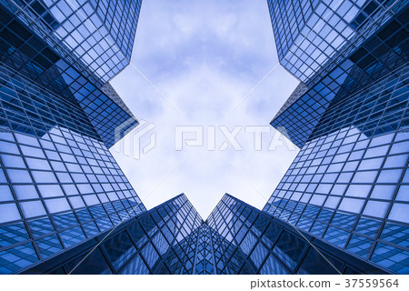 Business and finance center in blue tones 37559564