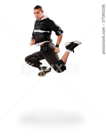 Teenager dancing breakdance in action 37560106
