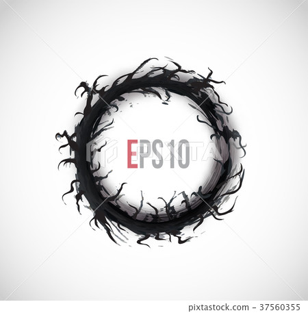 Black grunge circle with place for your text on Black grunge circle with place for your text on 37560355
