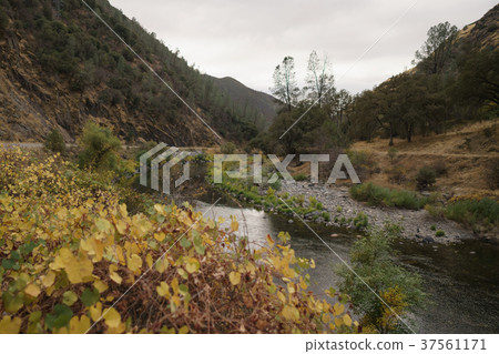 merced river on warm autumn day 37561171