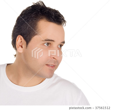 Portrait of happy young men over white background Portrait of happy young men over white background 37561512