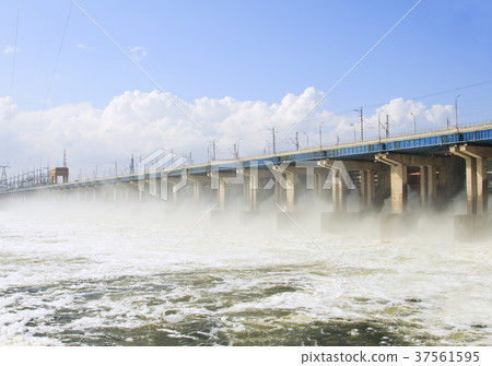 Reset of water at hydroelectric power station  37561595