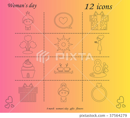 I love you womens doodle 24 icon in set of womens I love you womens doodle 24 icon in set of womens 37564279
