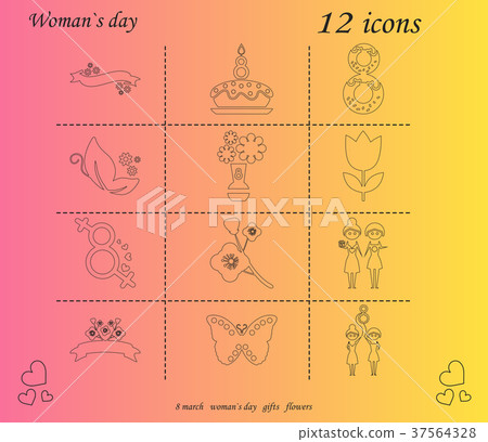 I love you womens doodle 12 icon in set of womens I love you womens doodle 12 icon in set of womens 37564328
