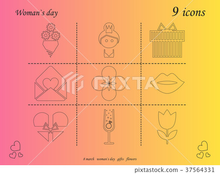 I love you womens doodle 9 icon in set of womens I love you womens doodle 9 icon in set of womens 37564331