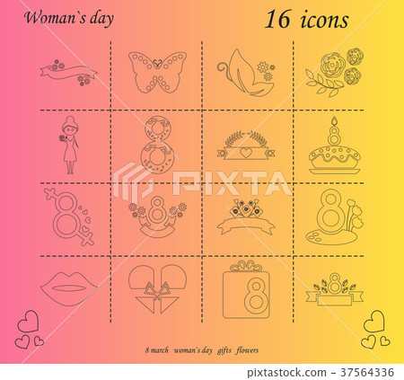 I love you womens doodle 16 icon in set of womens I love you womens doodle 16 icon in set of womens 37564336